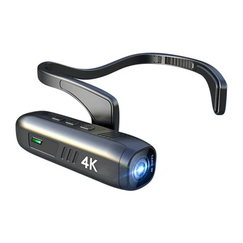 Носен 4K 30FPS Главоболие Камера, Wifi Камера Камера Уеб камера, Широкоъгълен Обектив Батерия Управление на приложение Черен