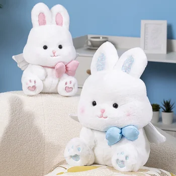 Плюшен играчка Kawaii Angel Rabbit, Мека кукла-заек с крила, играчки за деца, Креативни Плюшени играчки за деца, чудесен подарък за рожден Ден