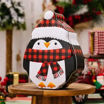 Подарък кутия във формата на Дядо Коледа, контейнери за празнични предложения, Очарователен Cartoony Дядо Коледа, Снежен човек, Penguin, Ютия за Коледа