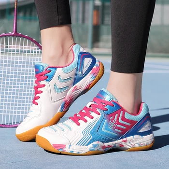 Професионални обувки за бадминтон, мъже и жени, дишаща нескользящая обувки за тренировки, спортни обувки за двойки, Тенис волейбол обувки