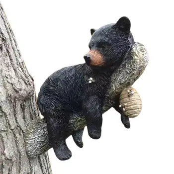 Статуетка на черна мечка, рисувани ръчно смола, Имитация на животински Черен мечка, Фигурка на мечка, Статуята на черна мечка, декорация на дома