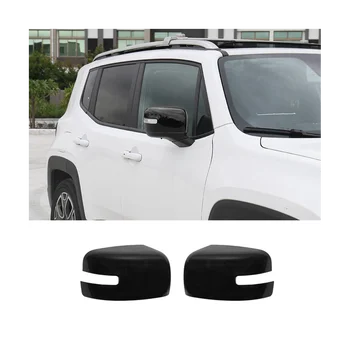Тампон върху огледалото за обратно виждане, тампон върху рамката на страничните огледала, стикер за Jeep Renegade 2016-2023, Аксесоари -ABS Черна