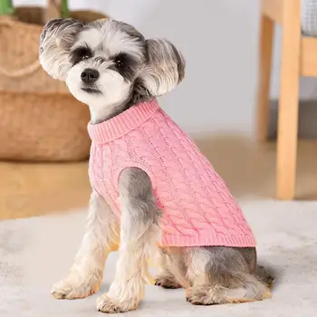 Удобен в чорап пуловер за домашни любимци, стилни зимни пуловери за домашни любимци, поло с ревера за котки и кучета, за да им е топло, модерен ревера