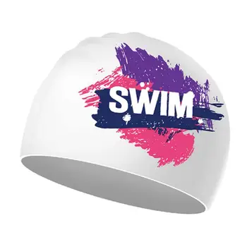 Удобна Бързосъхнеща сверхлегкая шапка за плуване с принтом, защитни шапки за уши, дамски спортна шапка за плуване, шапки за плуване