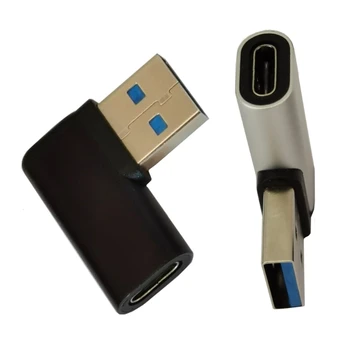 Удължителен кабел адаптер за USB от мъжа към жената Type C на 90 градуса вдясно