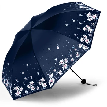 Чадър с лайка, голям жена слънчев чадър с Двойно предназначение, слънцезащитен крем със защита от ултравиолетови лъчи, Сгъваем чадър ультралегкий