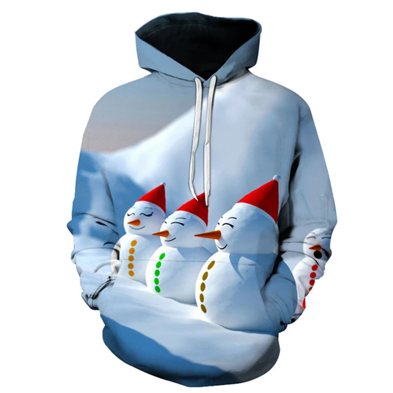Есенно-зимни hoody 2021 година с 3D-принтом, Коледна мъжки hoody с шарките на Снежен човек, мъжки и дамски hoody в стил хип-хоп, модерен hoody за партита