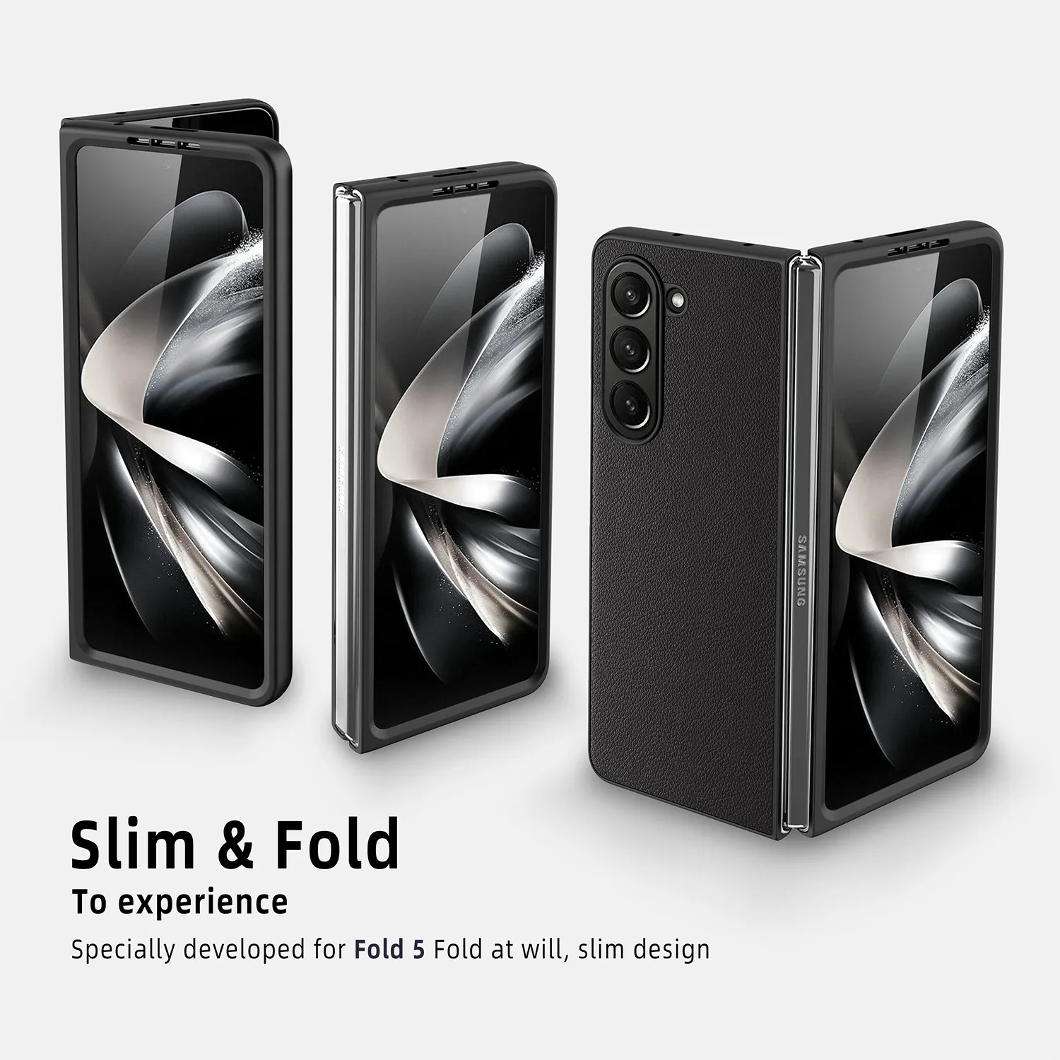 За Samsung Z Fold 5 Луксозен Тънък Защитен Коренно Кожен Калъф за Samsung Galaxy Z Fold 5 5G Fold5 Zfold5 Модерен Калъф За вашия Телефон