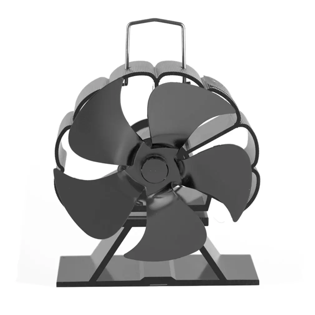 Мини-Черно Камина, вентилатор, Ефективен вентилатор с Камина, 6 топлинна ножове, Работещ на дърва, Безшумен Вентилатор, Вентилатор за разпределение на топлинна енергия в дома