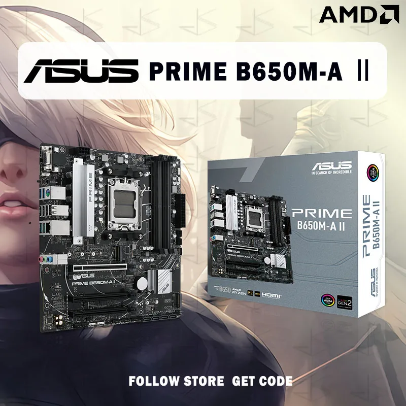 Новият процесор на AMD Ryzen 5 7500F R5 7500F + дънна Платка ASUS PRIME B650M-A ⅱ M-ATX Desktop B650 DDR5 6400 + (OC) Mhz Конектор AM5