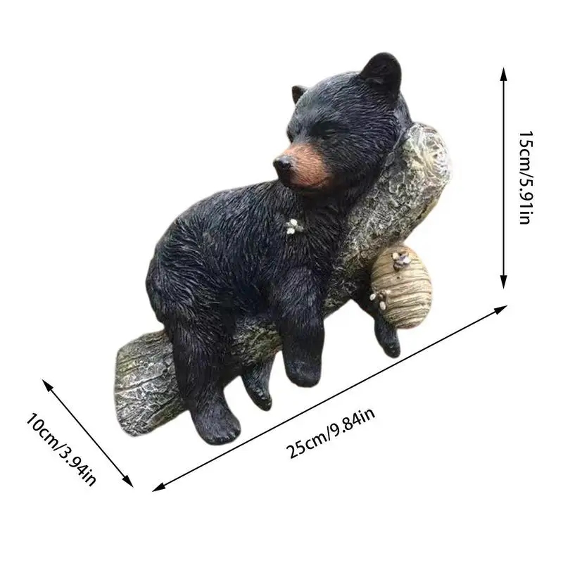 Статуетка на черна мечка, рисувани ръчно смола, Имитация на животински Черен мечка, Фигурка на мечка, Статуята на черна мечка, декорация на дома